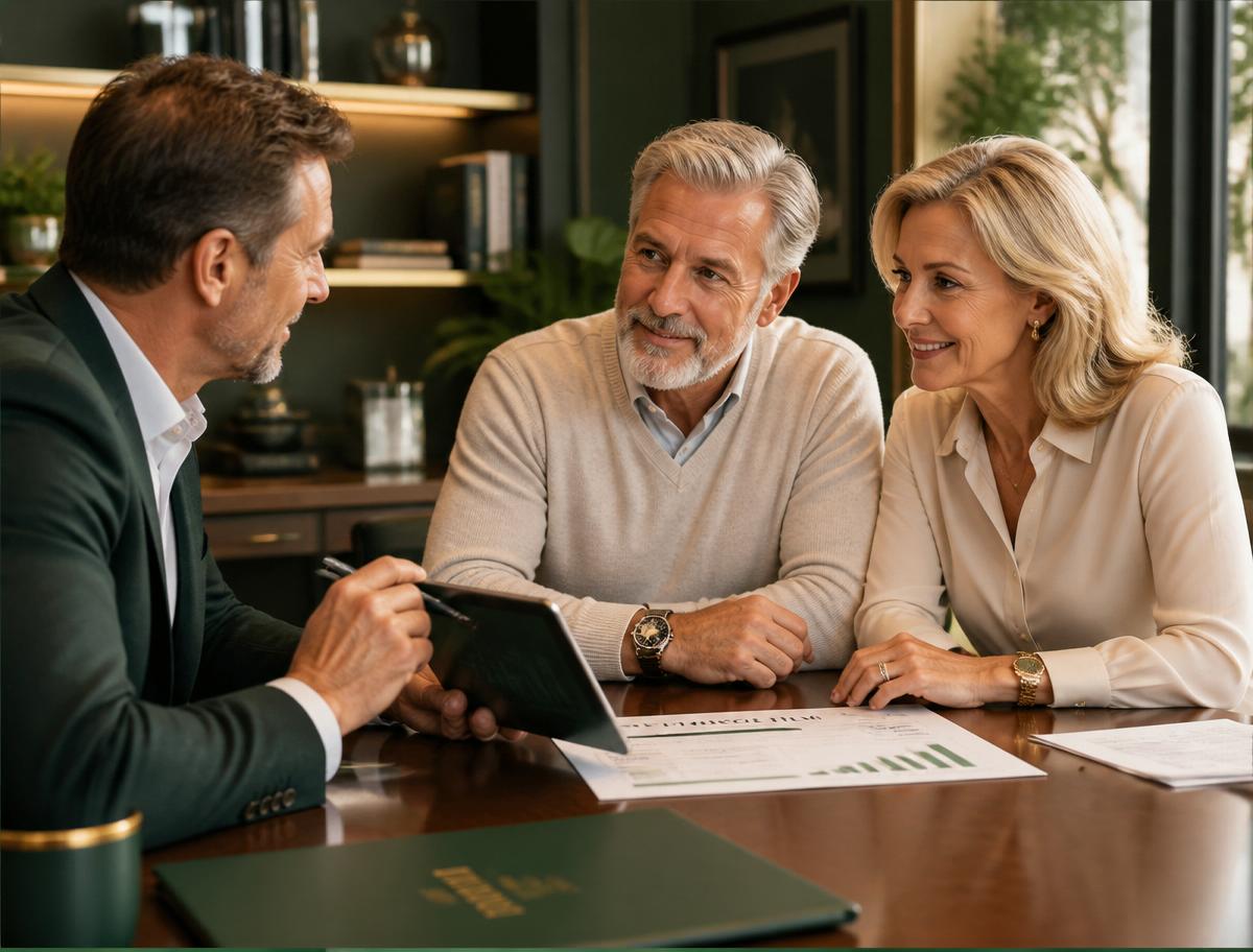 A Cannon Advisors advisor meeting with a couple to review their financial plan